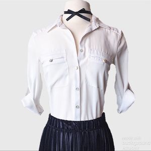 H&M sheer button up blouse